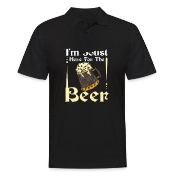 I'm joust here for the beer - Men's Polo Shirt - black - Front - Kai (181cm)
