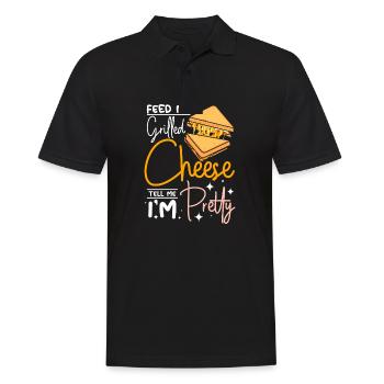 Feed me Grilled cheese tell me I'm pretty - Men's Polo Shirt - black - Front - Kai (181cm)
