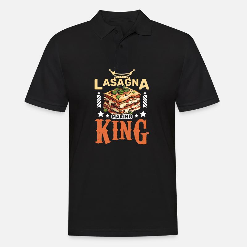 Lasagna making king - Männer Poloshirt - Schwarz