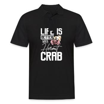 Life is better with a hermit crab - Men's Polo Shirt - black - Front - Kai (181cm)