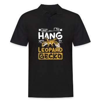 Just want to hang with my leopard gecko - Men's Polo Shirt - black - Front - Kai (181cm)