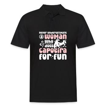 Ne sous-estimez jamais une femme qui fait de la Capoeira - Polo Homme - noir - Devant - Kai (181cm)