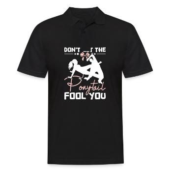 Don't let the ponytail fool you Capoeira girl - Männer Poloshirt - Schwarz - Vorne - Kai (181cm)