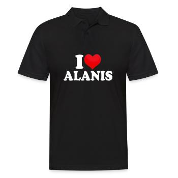 I Love Alanis, I Heart Alanis - Männer Poloshirt - Schwarz - Vorne - Kai (181cm)