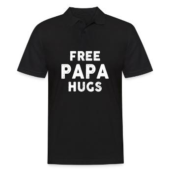 Free Papa Hugs - Männer Poloshirt - Schwarz - Vorne - Kai (181cm)