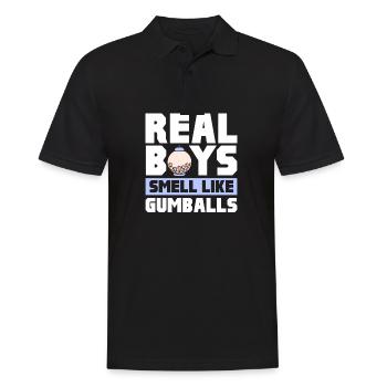 Real Boys Smell Like Gumballs Retro Chewing Gum - Männer Poloshirt - Schwarz - Vorne - Kai (181cm)
