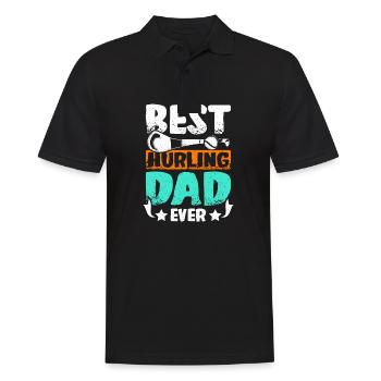 Fathers day Best hurling dad ever - Männer Poloshirt - Schwarz - Vorne - Kai (181cm)