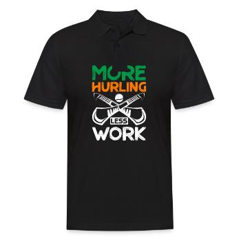 More Hurling Less Work - Men's Polo Shirt - black - Front - Kai (181cm)