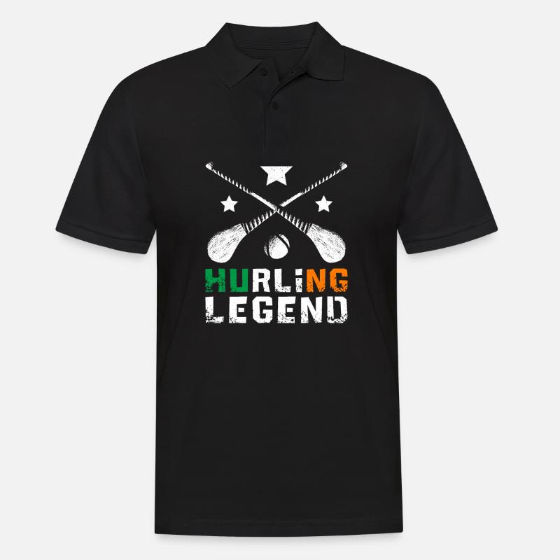 Hurling Legend - Männer Poloshirt - Schwarz