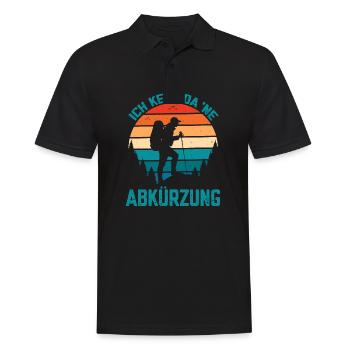 Ich kenn da eine Abkürzung lustige Berge Sprüche - Männer Poloshirt - Schwarz - Vorne - Kai (181cm)