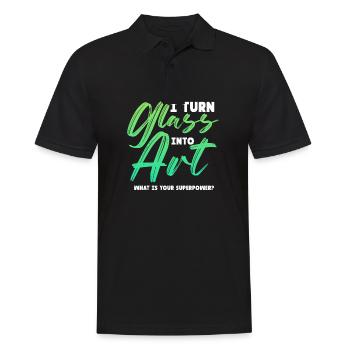 Je transforme le verre en art Vitrail Artiste - Polo Homme - noir - Devant - Kai (181cm)