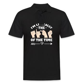 I'm Literally The Of The Time Deafness ASL Teacher - Men's Polo Shirt - black - Front - Kai (181cm)