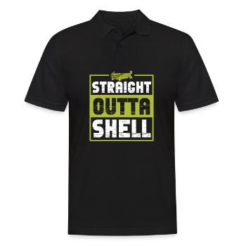 Straight Outta Shell Sea Turtle Red-Eared Slider - Männer Poloshirt - Schwarz - Vorne - Kai (181cm)