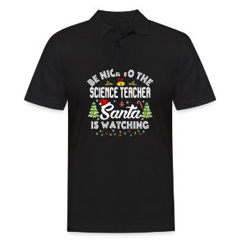 Be Nice To The Science Teacher Matching Christmas - Men's Polo Shirt - black - Front - Kai (181cm)