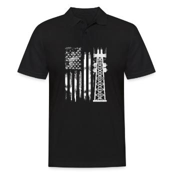 Patriotic Tower Climber Transmissionservie - Männer Poloshirt - Schwarz - Vorne - Kai (181cm)