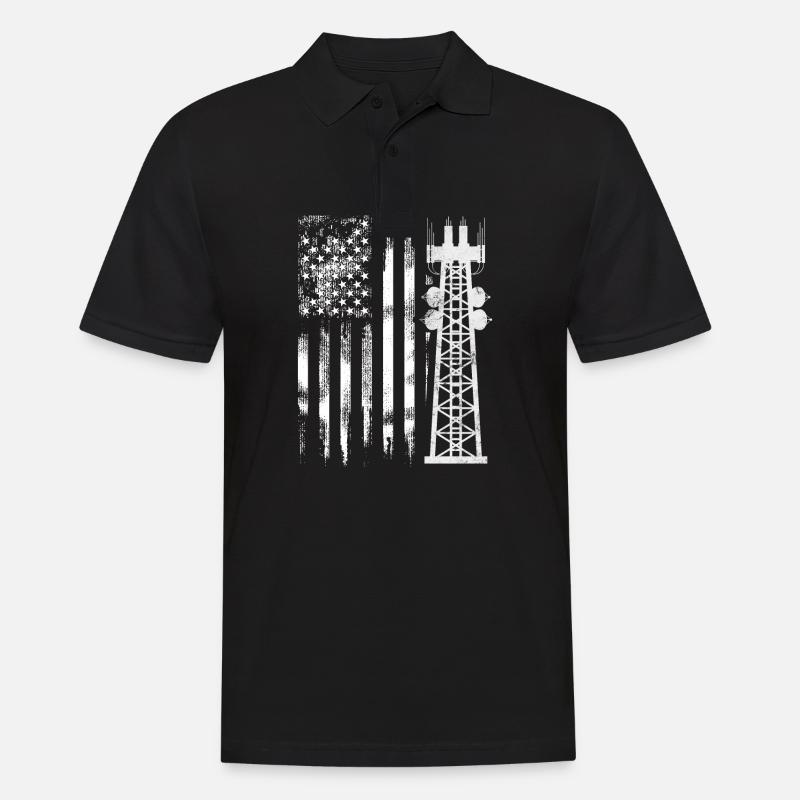 Patriotic Tower Climber Transmissionservie - Männer Poloshirt - Schwarz