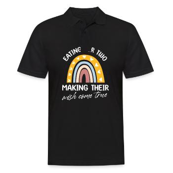 eating for two making their wish come true Design - Men's Polo Shirt - black - Front - Kai (181cm)