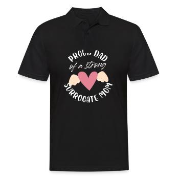 proud dad of a strong surrogate mom Design - Men's Polo Shirt - black - Front - Kai (181cm)