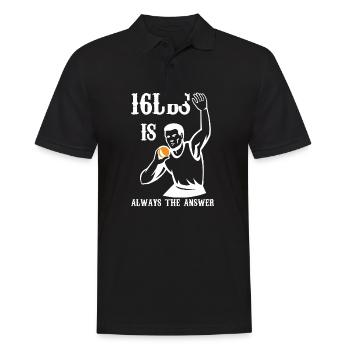 16 lb est toujours la réponse Design pour un lancer de poids - Polo Homme - noir - Devant - Kai (181cm)