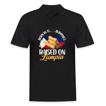 né aux Philippines, élevé avec lumpia Design - Polo Homme - noir - Devant - Kai (181cm)