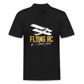 flying rc is plane fun Design for a rc plane - Männer Poloshirt - Schwarz - Vorne - Kai (181cm)