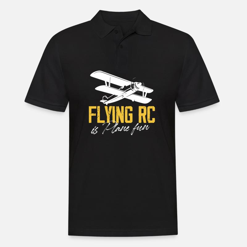 flying rc is plane fun Design for a rc plane - Männer Poloshirt - Schwarz