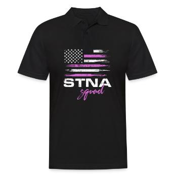 stna squad american flag Design for a nursing - Men's Polo Shirt - black - Front - Kai (181cm)