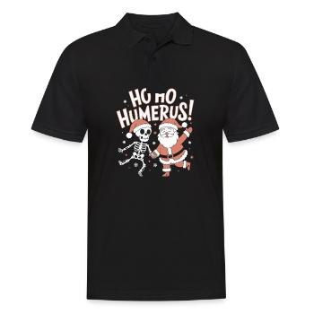 Ho Ho Humerus - Drôle de conception de Noël squelette - Polo Homme - noir - Devant - Kai (181cm)