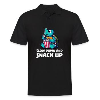 Slow down and snack up - Men's Polo Shirt - black - Front - Kai (181cm)