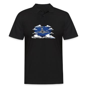 Meine Erste Flugreise Erstes Mal Fliegen - Männer Poloshirt - Schwarz - Vorne - Kai (181cm)