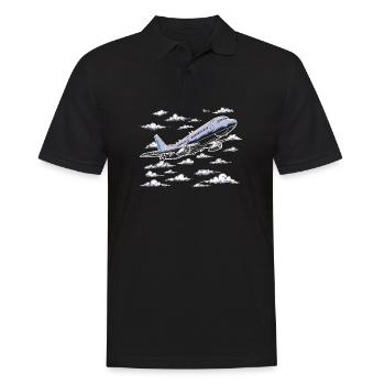 Meine Erste Flugreise Erstes Mal Fliegen - Männer Poloshirt - Schwarz - Vorne - Kai (181cm)