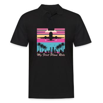 Meine Erste Flugreise Erstes Mal Fliegen - Männer Poloshirt - Schwarz - Vorne - Kai (181cm)