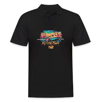Meine Erste Flugreise Erstes Mal Fliegen - Männer Poloshirt - Schwarz - Vorne - Kai (181cm)
