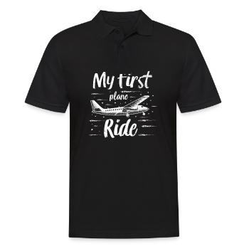 Meine Erste Flugreise Erstes Mal Fliegen - Männer Poloshirt - Schwarz - Vorne - Kai (181cm)