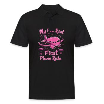 Meine Erste Flugreise Erstes Mal Fliegen - Männer Poloshirt - Schwarz - Vorne - Kai (181cm)