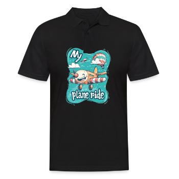 Meine Erste Flugreise Erstes Mal Fliegen - Männer Poloshirt - Schwarz - Vorne - Kai (181cm)