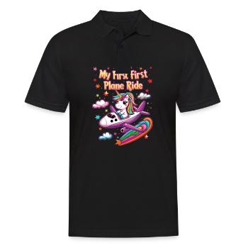 Meine Erste Flugreise Erstes Mal Fliegen - Männer Poloshirt - Schwarz - Vorne - Kai (181cm)