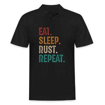 manger dormir rouille répéter - Polo Homme - noir - Devant - Kai (181cm)