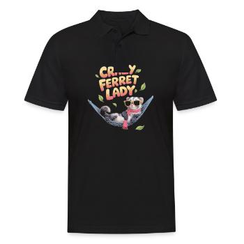 Crazy Ferret Lady Relax Hammock Fun - Men's Polo Shirt - black - Front - Kai (181cm)