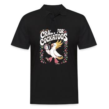 Crazy For Cockatoos Bunter Kakadu Spaß - Männer Poloshirt - Schwarz - Vorne - Kai (181cm)
