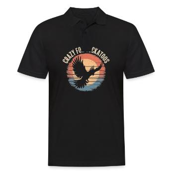 Crazy For Cockatoos Retro Stil Vogel - Männer Poloshirt - Schwarz - Vorne - Kai (181cm)