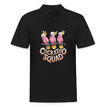 Cockatoo Squad Perfekte Papageien Fans - Männer Poloshirt - Schwarz - Vorne - Kai (181cm)