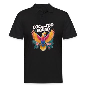 Cockatoo Squad Papageien Exotische Farben - Männer Poloshirt - Schwarz - Vorne - Kai (181cm)