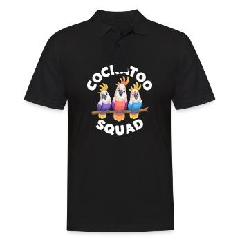 Cockatoo Squad Bunte Papageien Gruppe - Männer Poloshirt - Schwarz - Vorne - Kai (181cm)