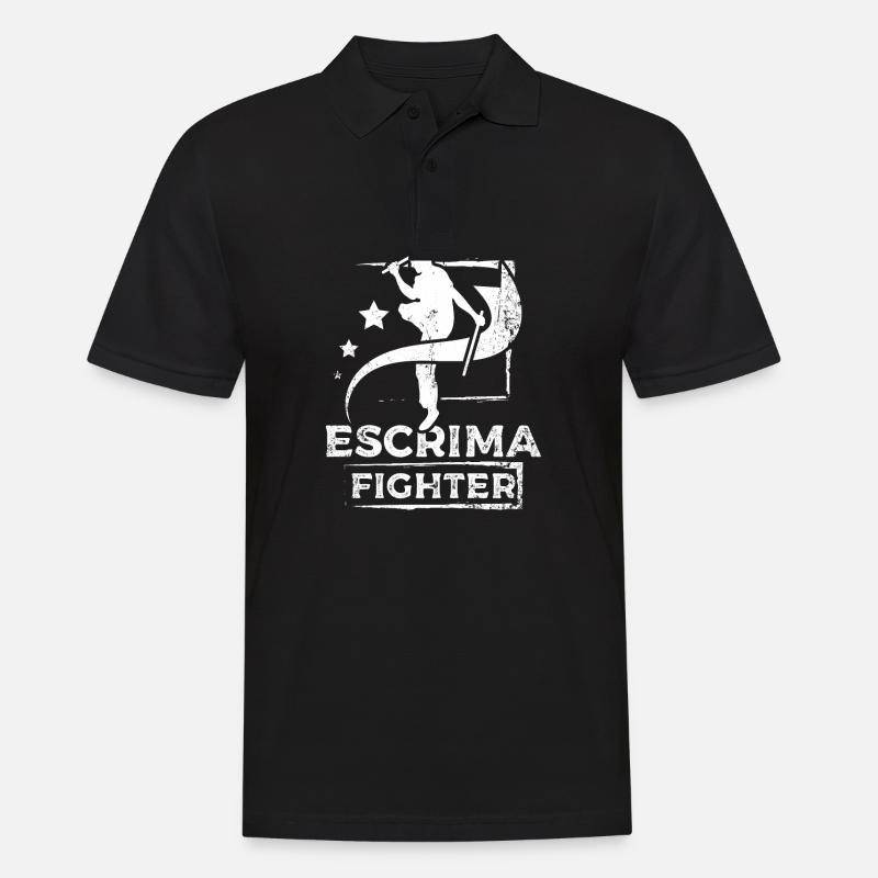 Escrima fighter - Männer Poloshirt - Schwarz