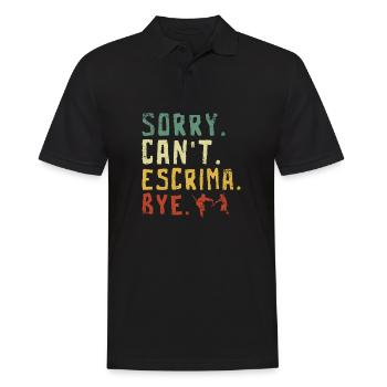 Désolé, je ne peux pas dire au revoir à Escrima - Polo Homme - noir - Devant - Kai (181cm)