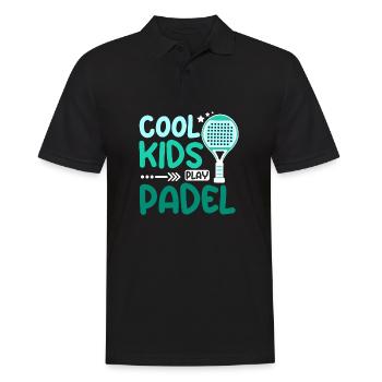 Children Cool kids play Padel - Men's Polo Shirt - black - Front - Kai (181cm)