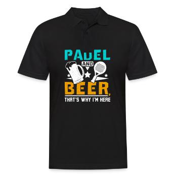 Padel and beer thats why Im here - Men's Polo Shirt - black - Front - Kai (181cm)