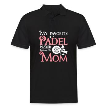 Mother's day My favorite padel player calls me mom - Men's Polo Shirt - black - Front - Kai (181cm)