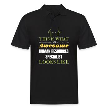 Das ist ein großartiger Personalspezialist - Männer Poloshirt - Schwarz - Vorne - Kai (181cm)